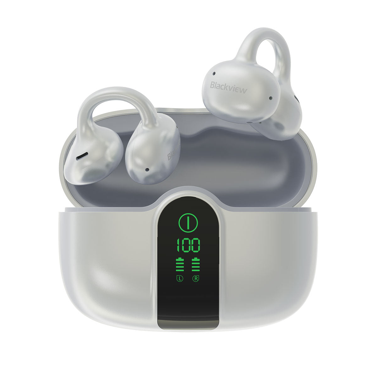 Blackview AirBuds 15 - Écouteurs OWS à clipser avec écran LED étanche IPX5 et Bluetooth 6.0