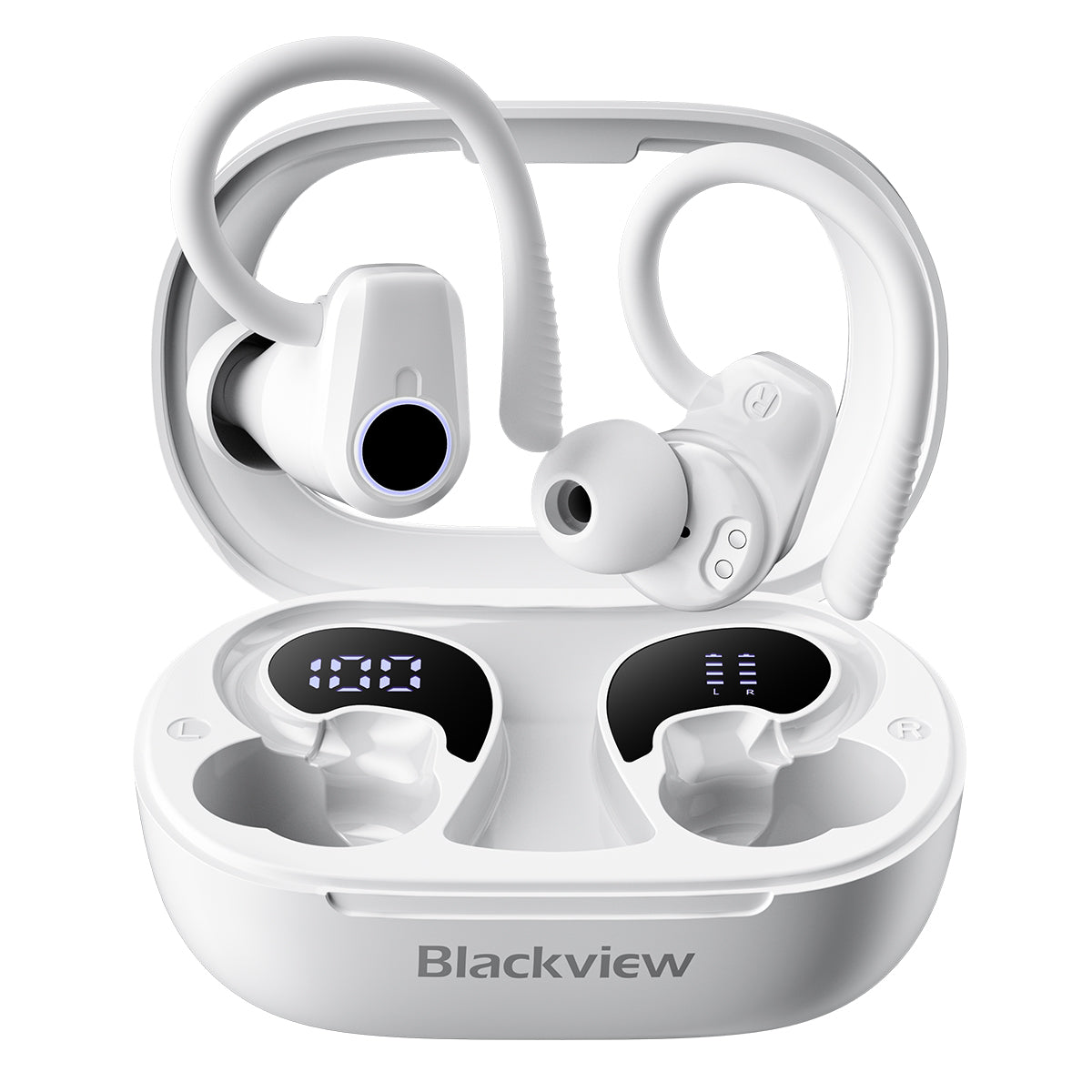 Blackview AirBuds 60 - Écouteurs TWS demi-auriculaires Bluetooth 5.3 étanches IPX4 avec crochets d'oreille