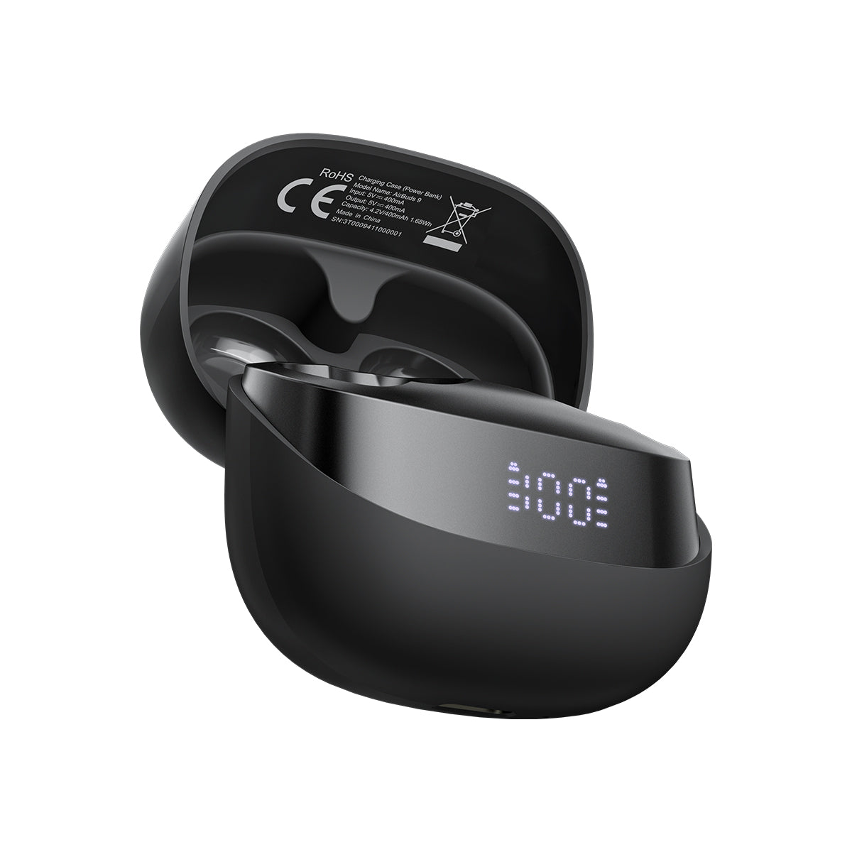 Blackview AirBuds 9 - Écouteurs intra-auriculaires TWS avec affichage LED intelligent, réduction du bruit PNC, mode veille