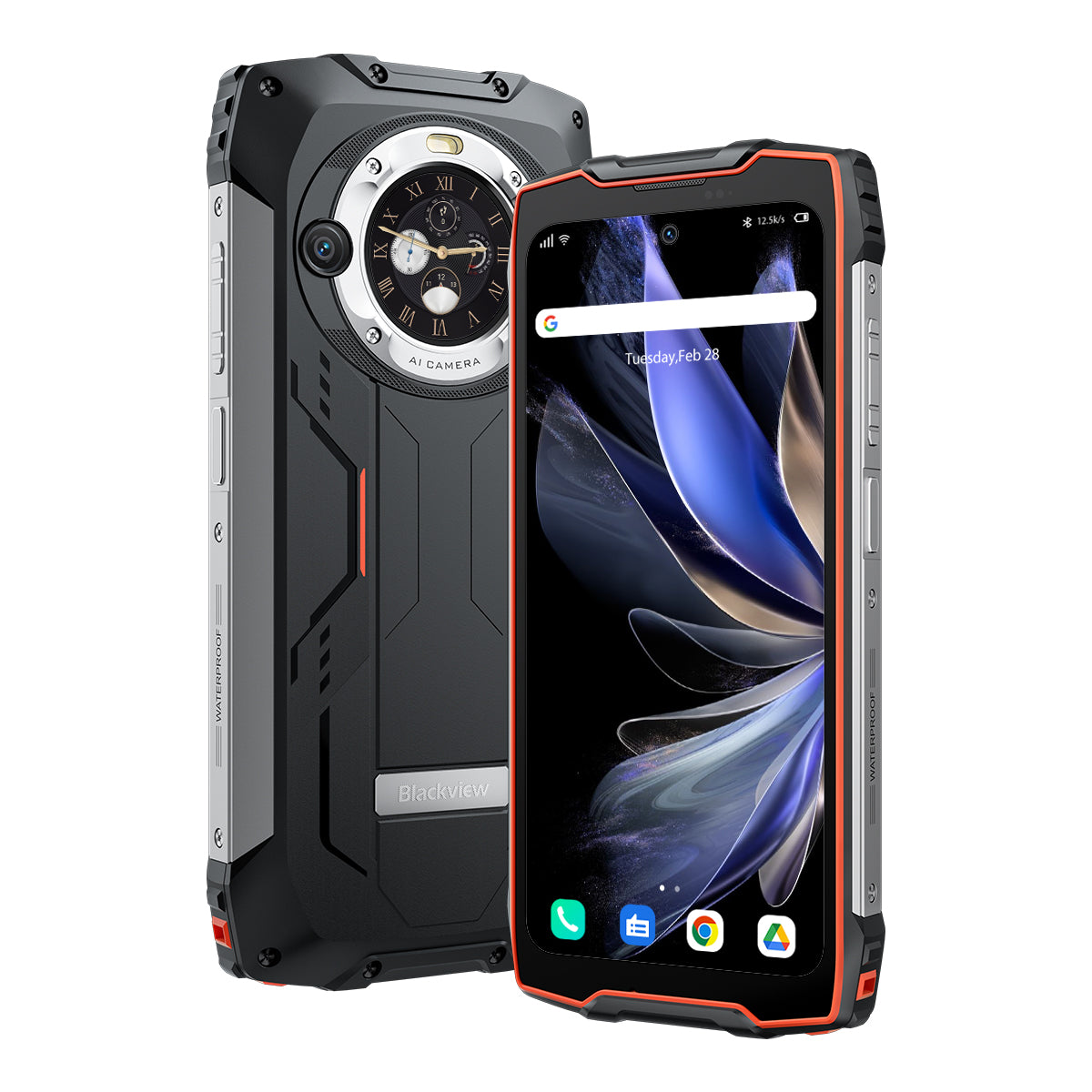 Blackview BV9300 Pro - Écran principal de 6,7 pouces et écran secondaire rond de 1,3 pouces Lampe de poche 100LM intégrée 8/12 Go + 256 Go 15080 mAh 4G Smartphone robuste