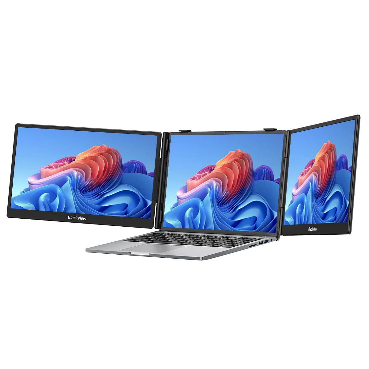 Blackview DCM5 - Écran Double 14 Pouces pour PC Portable - Extension d'Écran Bureautique avec Haut-parleurs