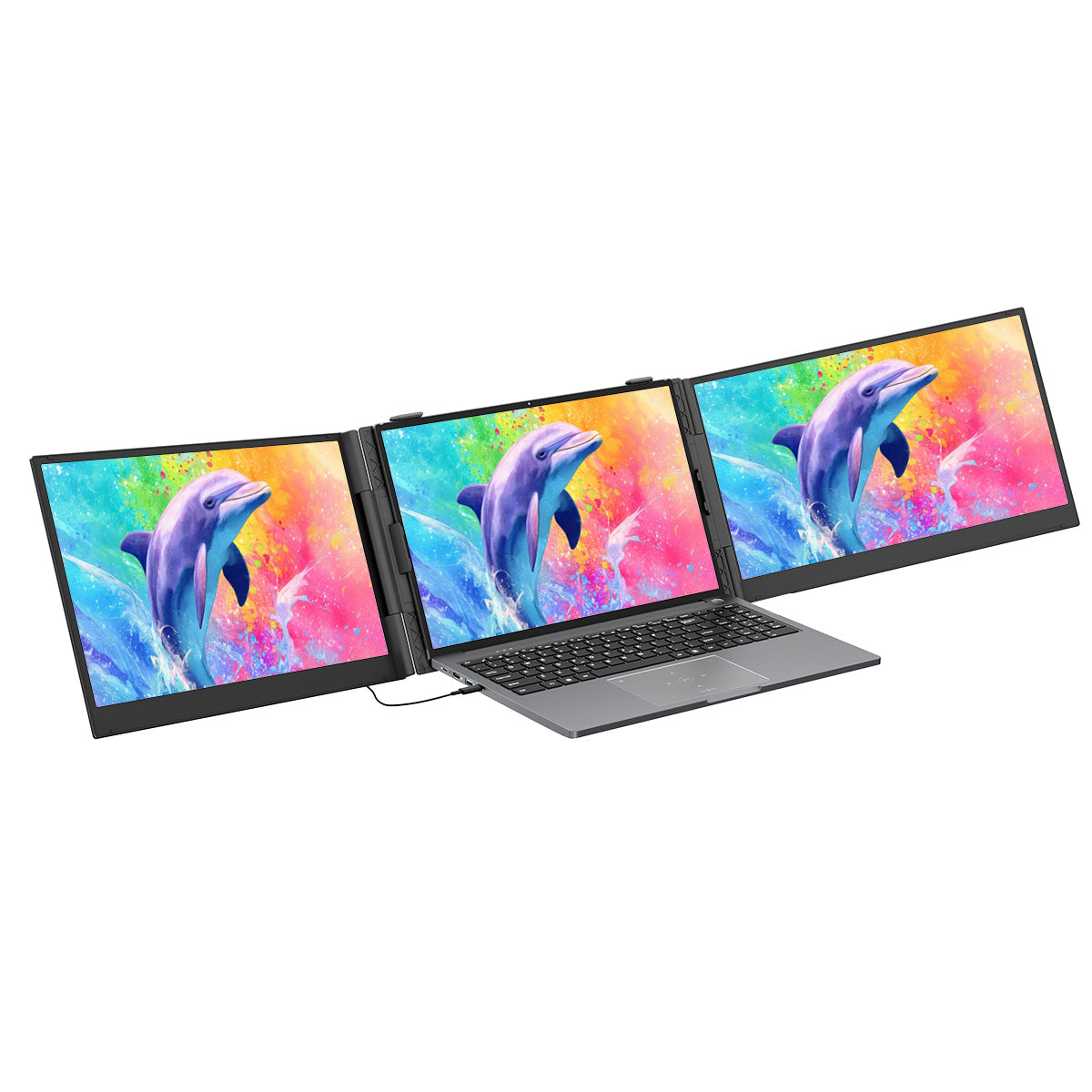 Blackview DCM8 Pro - Écran d'Extension Portable 15,3" Double Moniteur – Compatible PC et Ordinateur Portable, 2 Ports USB-C, Écran IPS HD