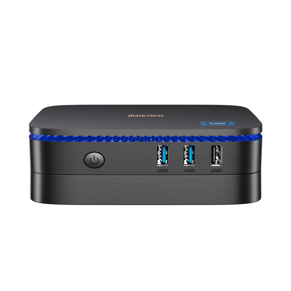 Blackview MP60 - Mini PC 0.852L, Intel® Processor N-series,512G/1TB SSD, Windows 11 Pro, Affichage UHD 4K à double écran, 2 ports HDMI