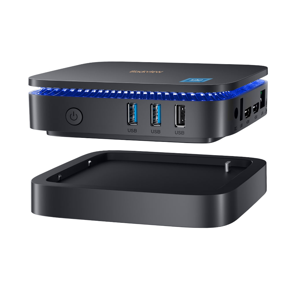 Blackview MP60 - Mini PC 0.852L, Intel® Processor N-series,512G/1TB SSD, Windows 11 Pro, Affichage UHD 4K à double écran, 2 ports HDMI