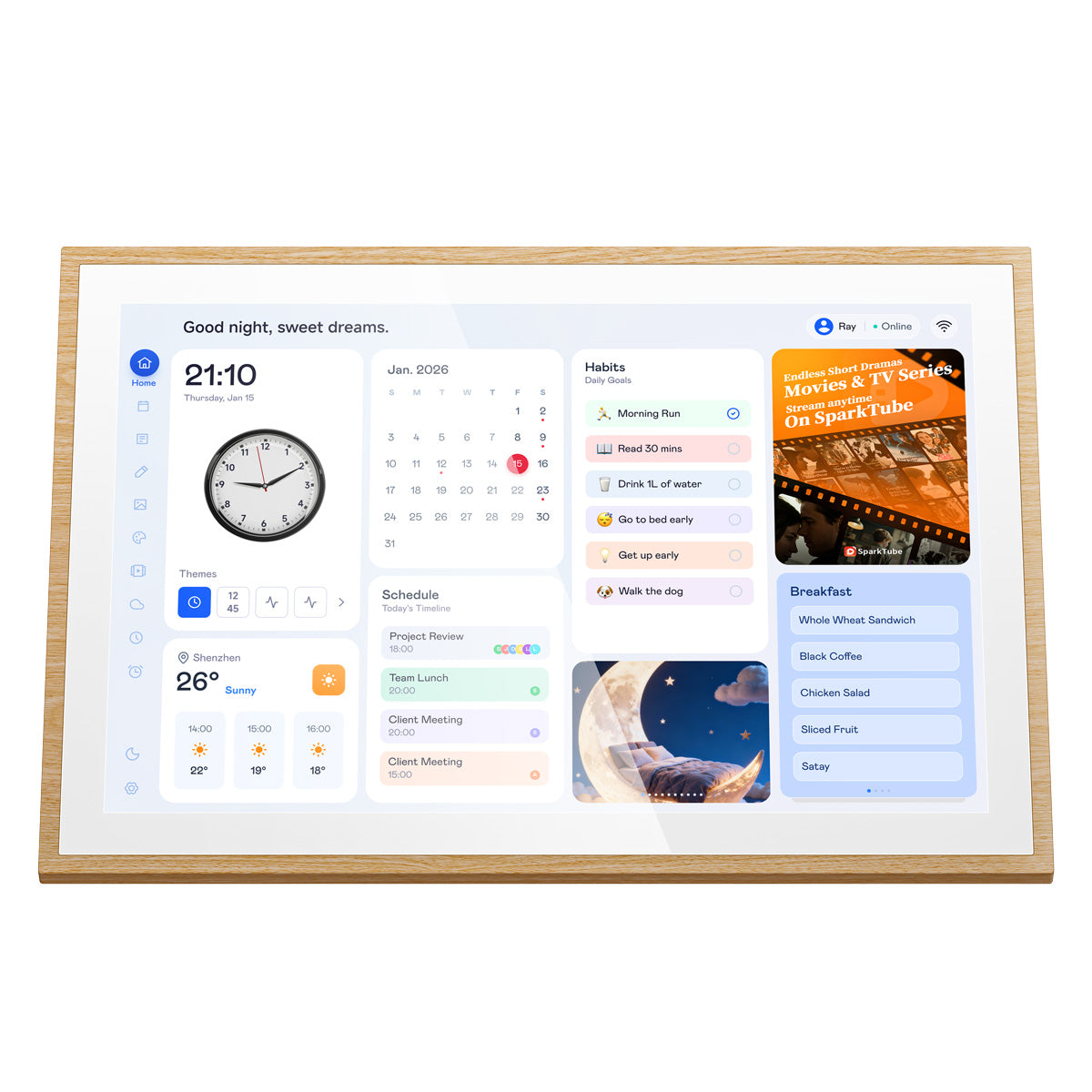 Blackview NEST 10 - Cadran Numérique Connecté 10,1" Full HD 1080P – Wi-Fi 6, Écran Tactile, Mode Cadre Photo et Calendrier