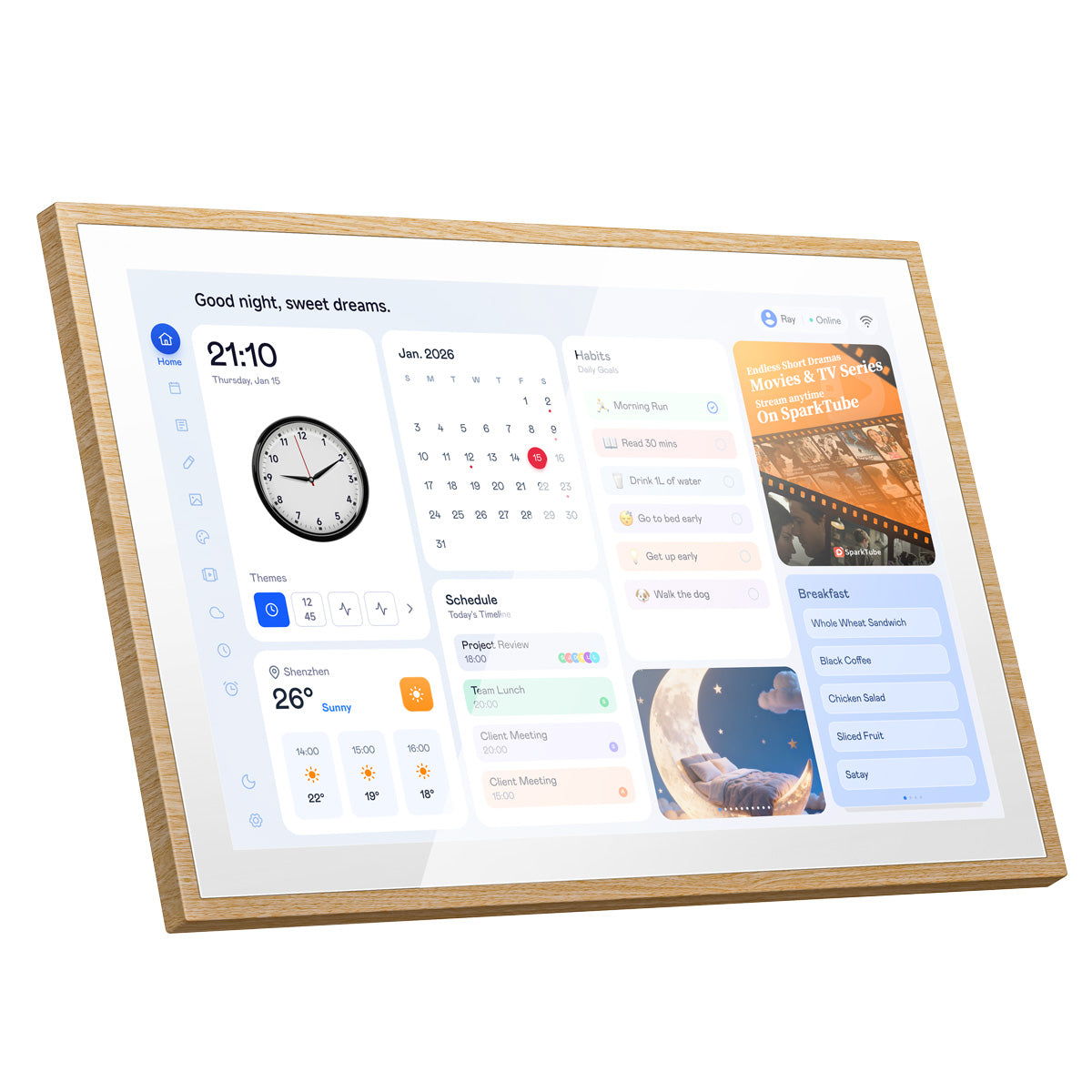 Blackview NEST 10 - Cadran Numérique Connecté 10,1" Full HD 1080P – Wi-Fi 6, Écran Tactile, Mode Cadre Photo et Calendrier