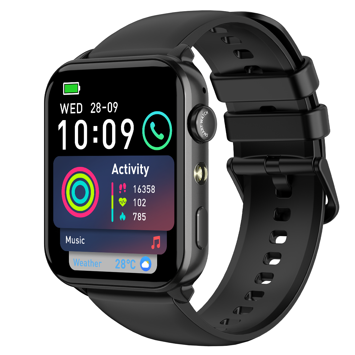Blackview R30 Max - Montre connectée de fitness avec lampe torche LED de 1,91 pouce