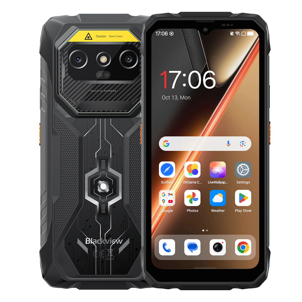 Blackview ROCK 1 Pro - Téléphone portable professionnel robuste avec lecteur de codes-barres 2D, connectivité 4G, écran de 6,56 pouces à 90 Hz, batterie de 15000 mAh et caméra de vision nocturne.