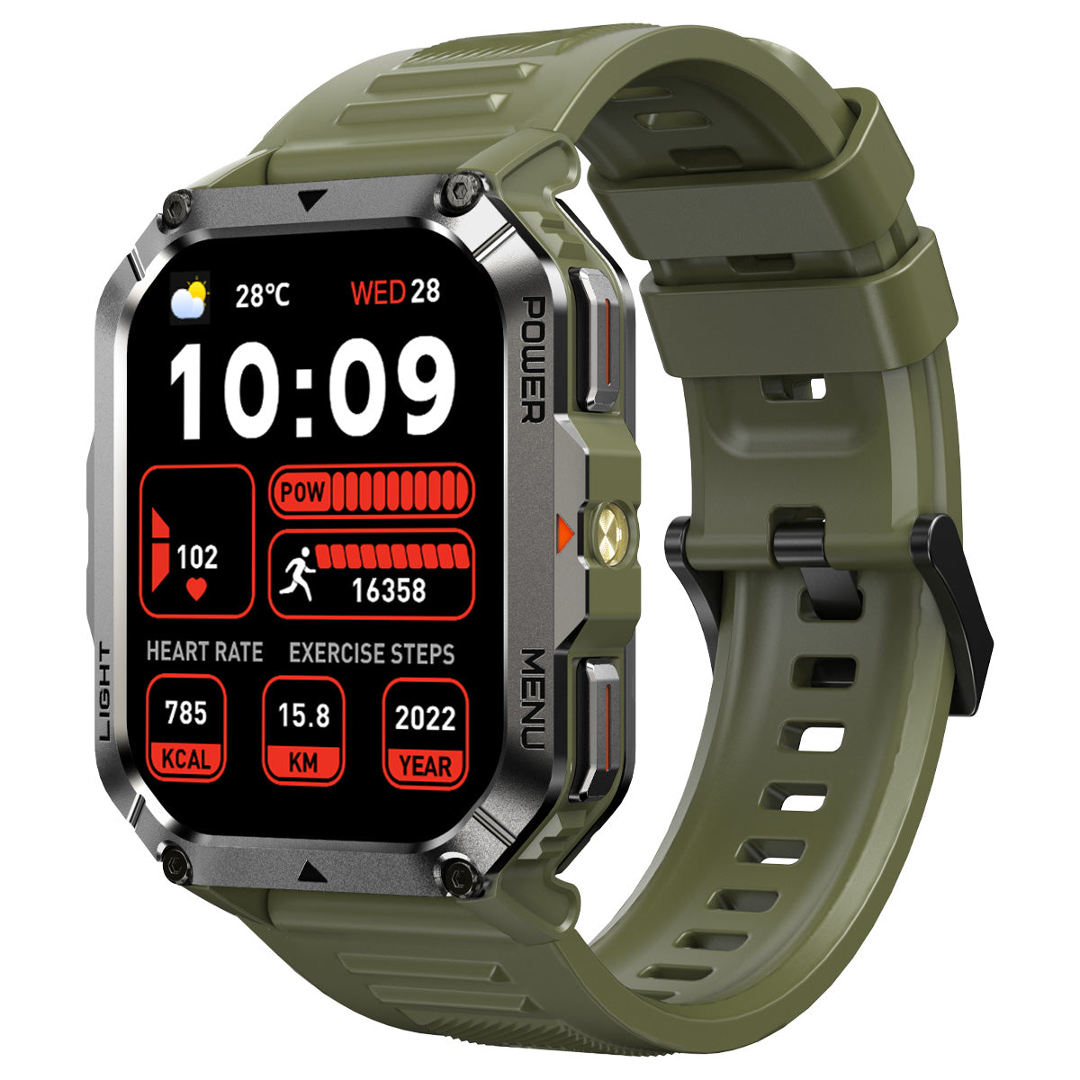 Blackview W70 Pro - Montre connectée pour sports de plein air avec lampe torche LED intégrée de 2,01 pouces et batterie de 900 mAh
