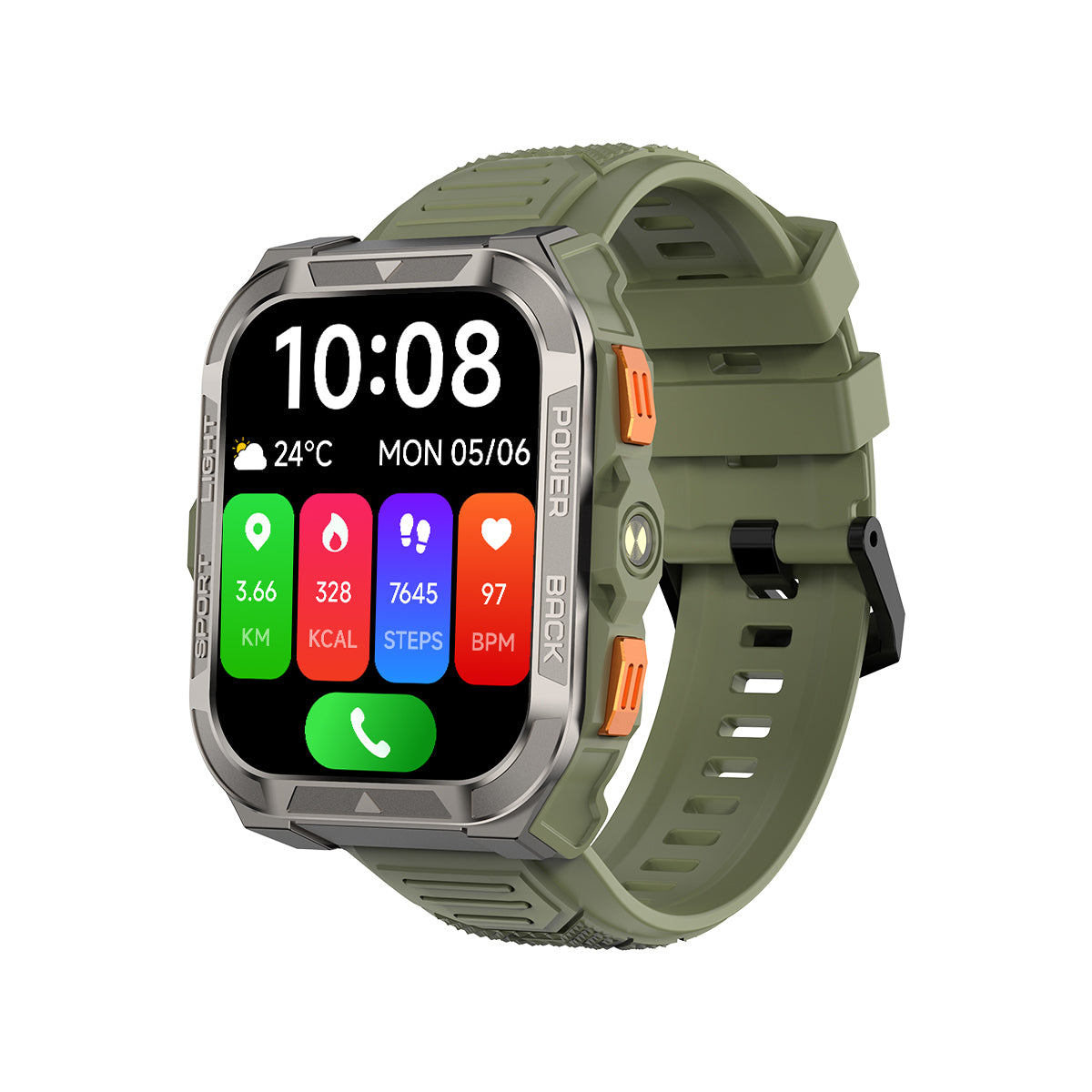Blackview W80 Pro - Montre connectée GPS avec écran de 1,91 pouce, batterie de 900 mAh et lampe torche LED intégrée pour les sports de plein air