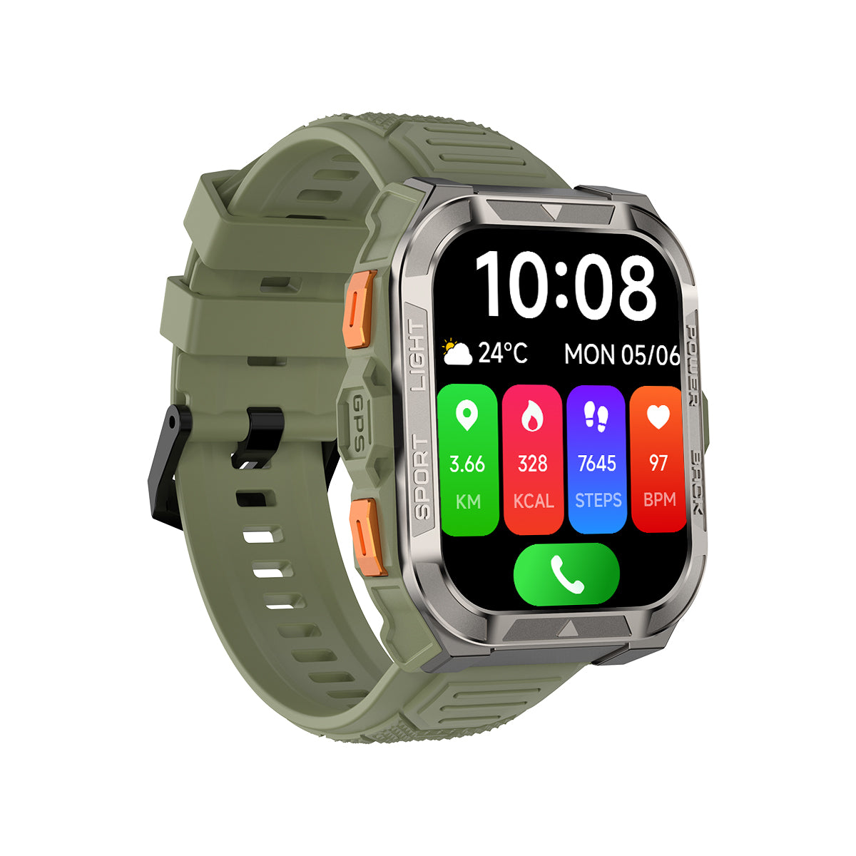 Blackview W80 Pro - Montre connectée GPS avec écran de 1,91 pouce, batterie de 900 mAh et lampe torche LED intégrée pour les sports de plein air