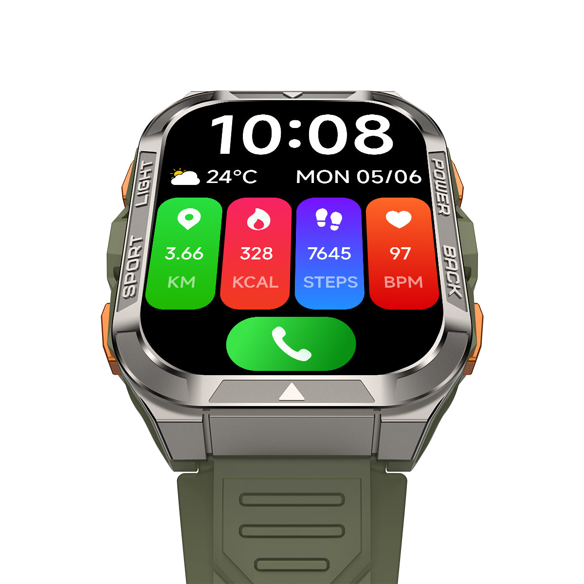 Blackview W80 Pro - Montre connectée GPS avec écran de 1,91 pouce, batterie de 900 mAh et lampe torche LED intégrée pour les sports de plein air