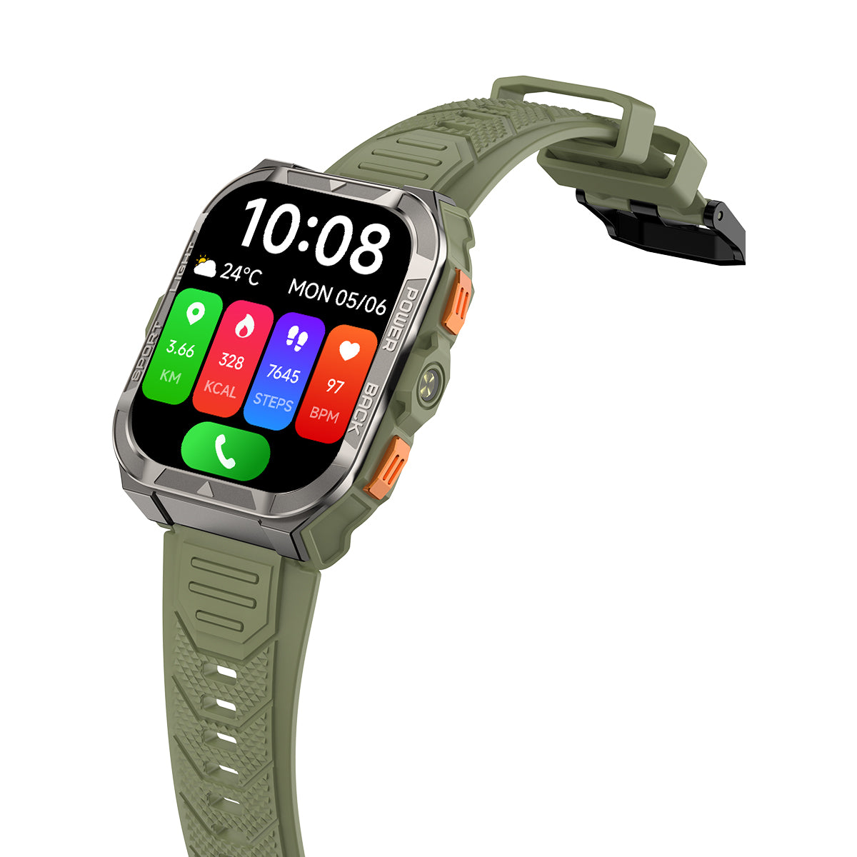 Blackview W80 Pro - Montre connectée GPS avec écran de 1,91 pouce, batterie de 900 mAh et lampe torche LED intégrée pour les sports de plein air