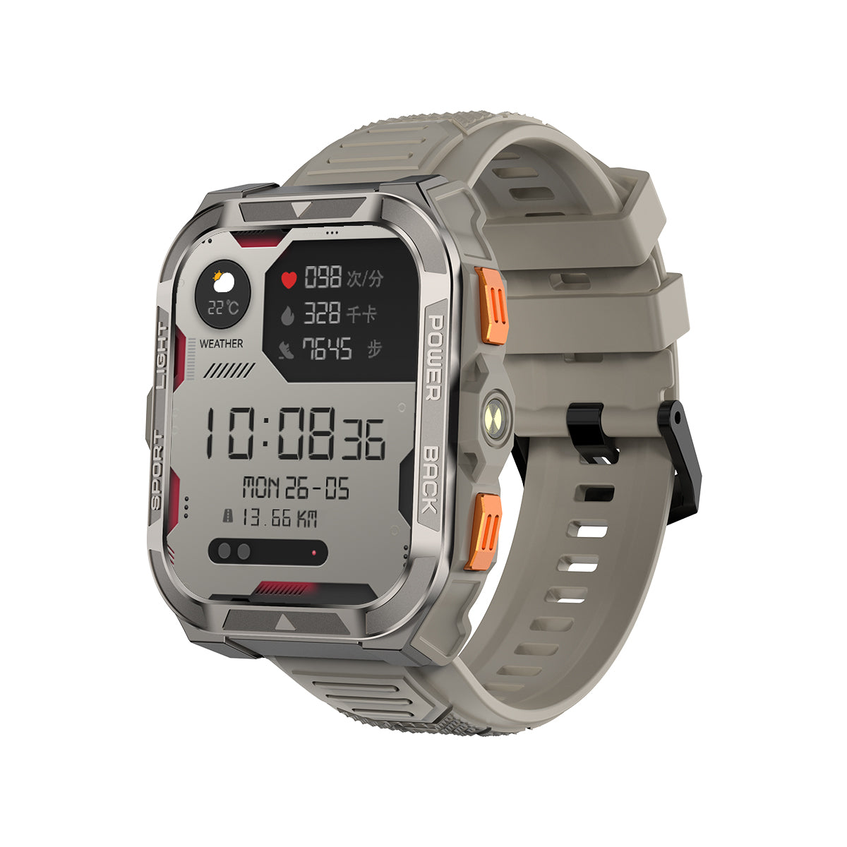 Blackview W80 Pro - Montre connectée GPS avec écran de 1,91 pouce, batterie de 900 mAh et lampe torche LED intégrée pour les sports de plein air