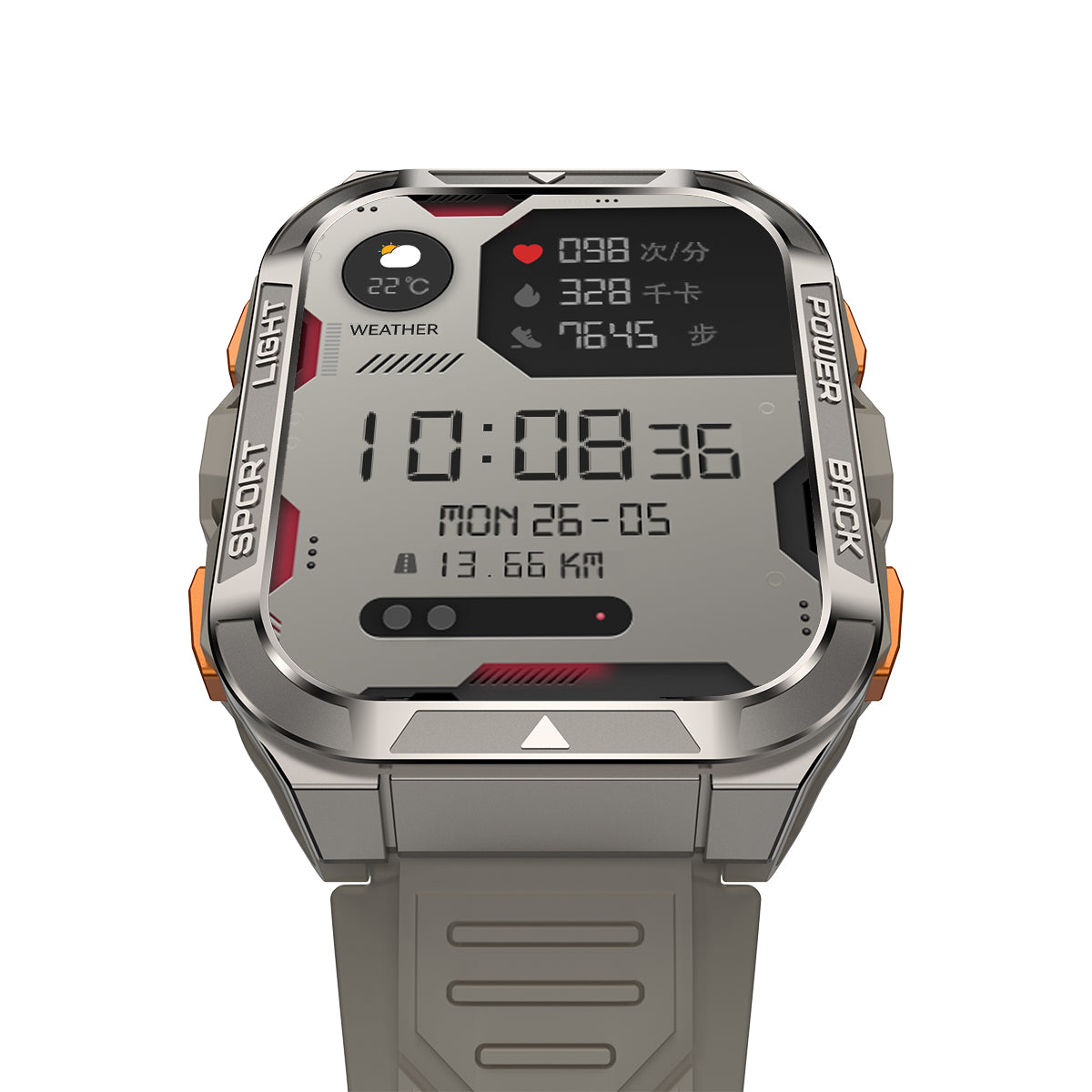 Blackview W80 Pro - Montre connectée GPS avec écran de 1,91 pouce, batterie de 900 mAh et lampe torche LED intégrée pour les sports de plein air