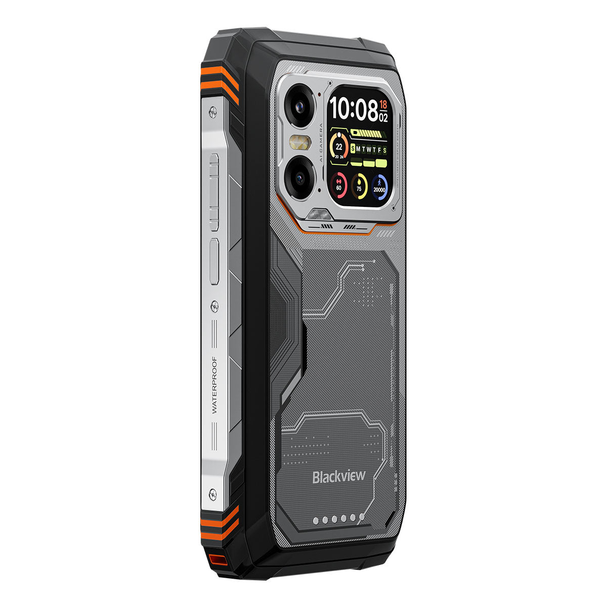Blackview XPLORE 1 - Téléphone robuste avec écran principal de 6,78 pouces (120 Hz) et écran secondaire de 2,01 pouces, batterie de 20 000 mAh, lampe torche de 170 lm, 5G et intelligence artificielle.