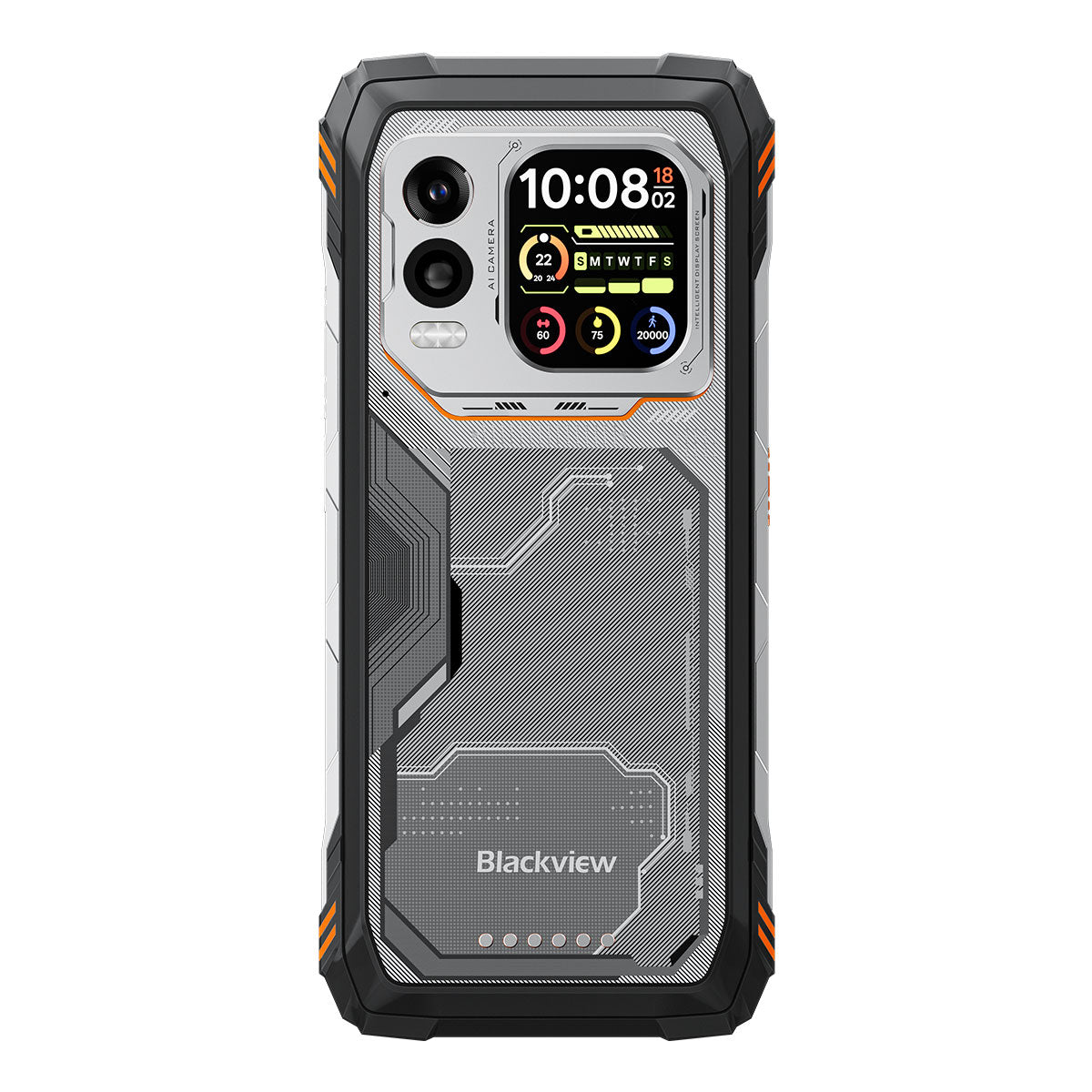 Blackview XPLORE 1 Pro - Téléphone robuste 5G avec imagerie thermique, écran principal de 6,78 pouces à 120 Hz, écran secondaire de 2,01 pouces, batterie de 20000 mAh et lampe de poche de 170 lumens.