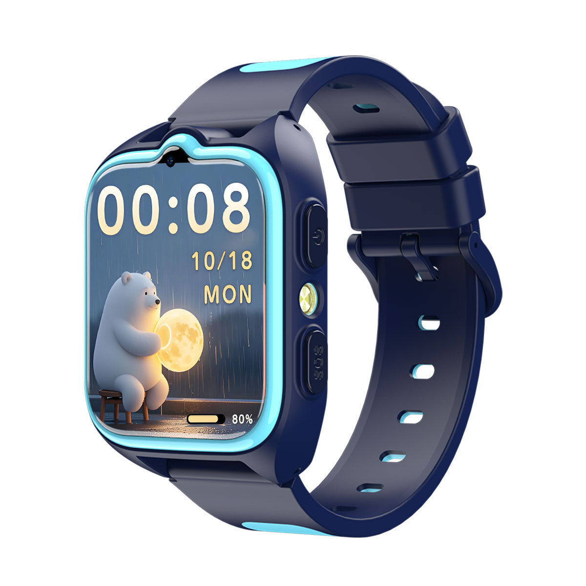 Blackview Z30 - Montre connectée pour enfants avec lampe torche LED 1,75 pouce, GPS + LBS + Wi-Fi, positionnement IA, appels vidéo 4G