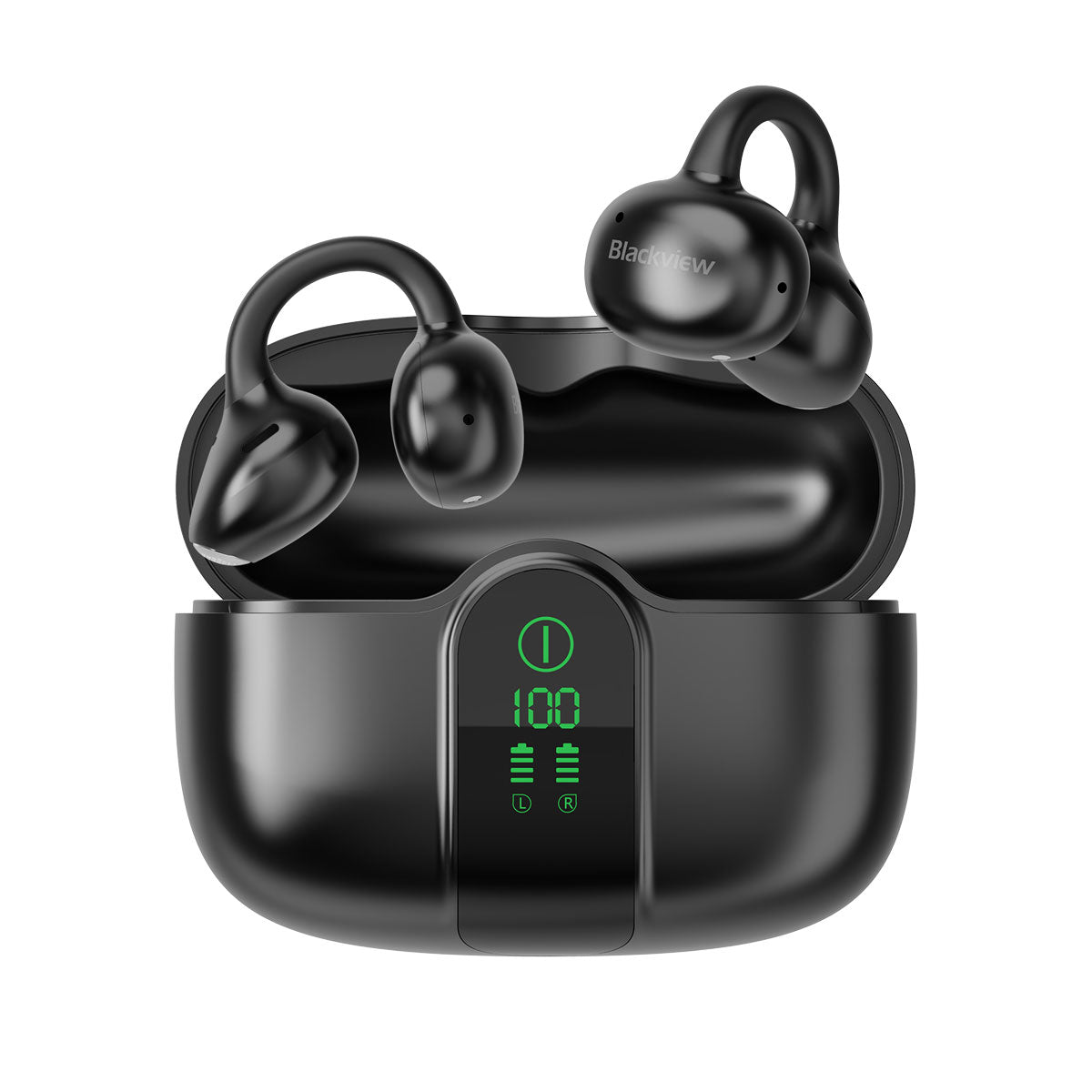 Blackview AirBuds 15 - Écouteurs OWS à clipser avec écran LED étanche IPX5 et Bluetooth 6.0