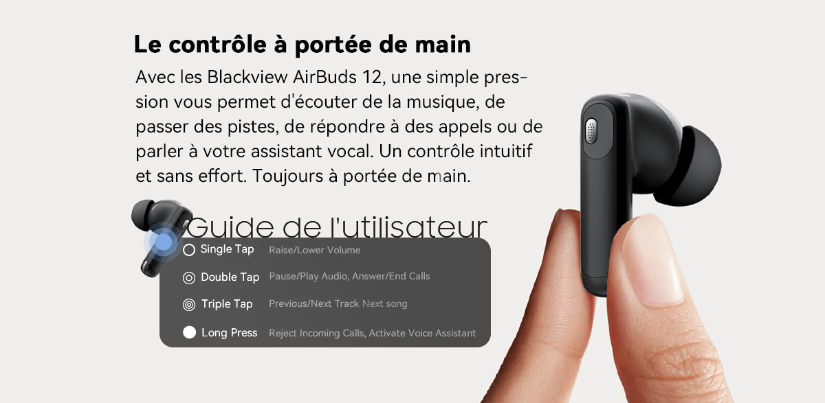 Écouteurs intra-auriculaires TWS Blackview AirBuds 12