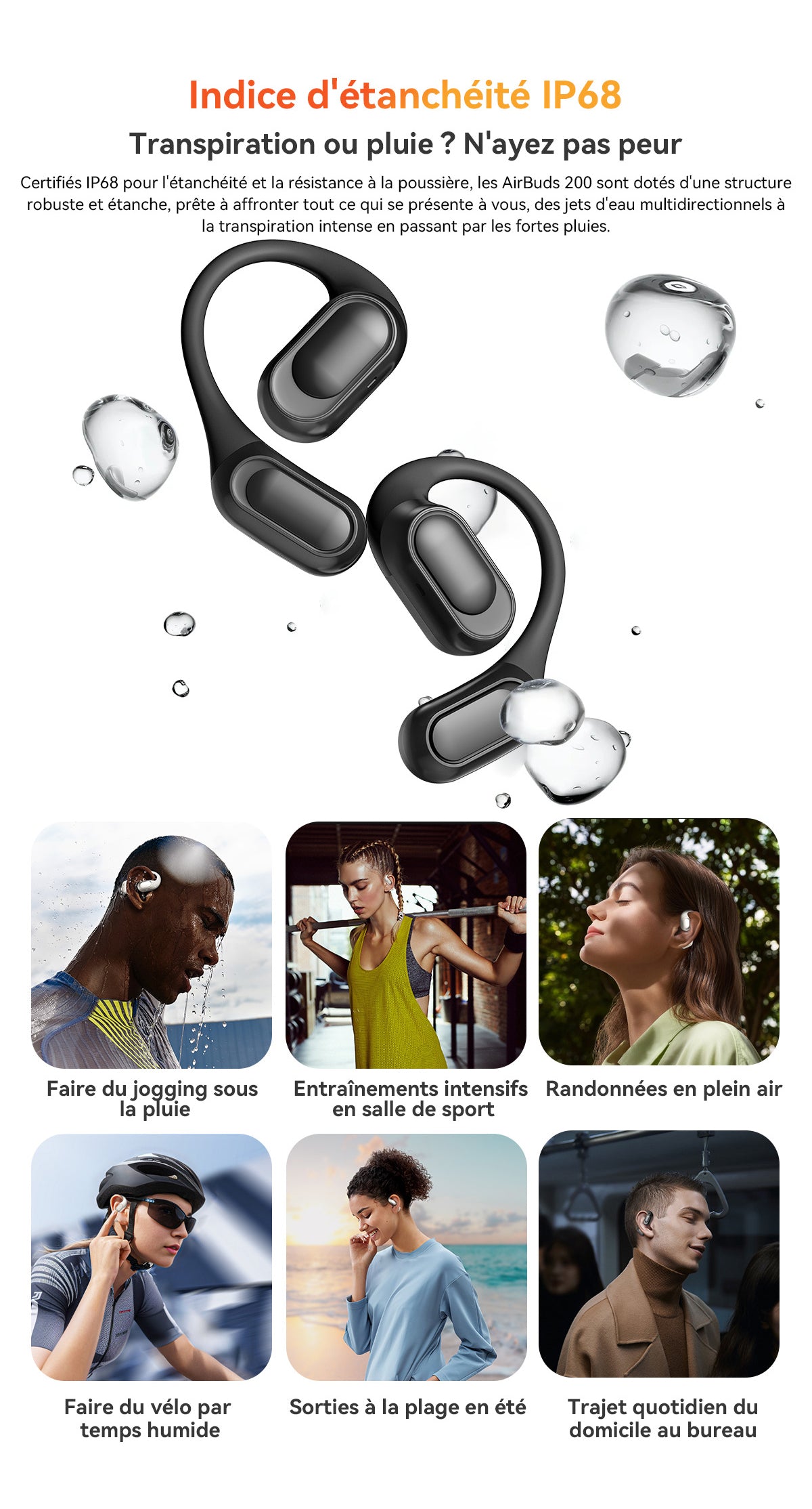 Blackview Airbuds 200 Étanches IP68 Écouteurs TWS à Oreille Ouverte