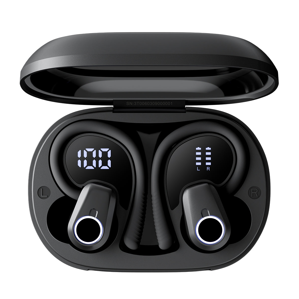 Blackview AirBuds 60 - Écouteurs TWS demi-auriculaires Bluetooth 5.3 étanches IPX4 avec crochets d'oreille
