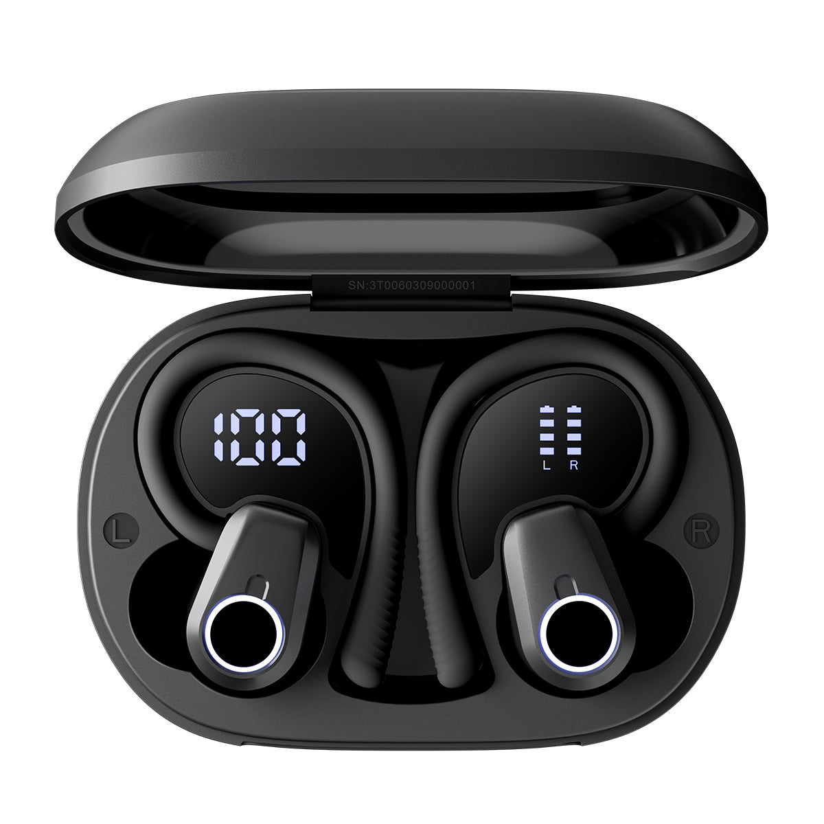 Blackview AirBuds 60 - Auriculares TWS de media oreja Bluetooth 5.3 impermeables IPX4 con ganchos para la oreja 