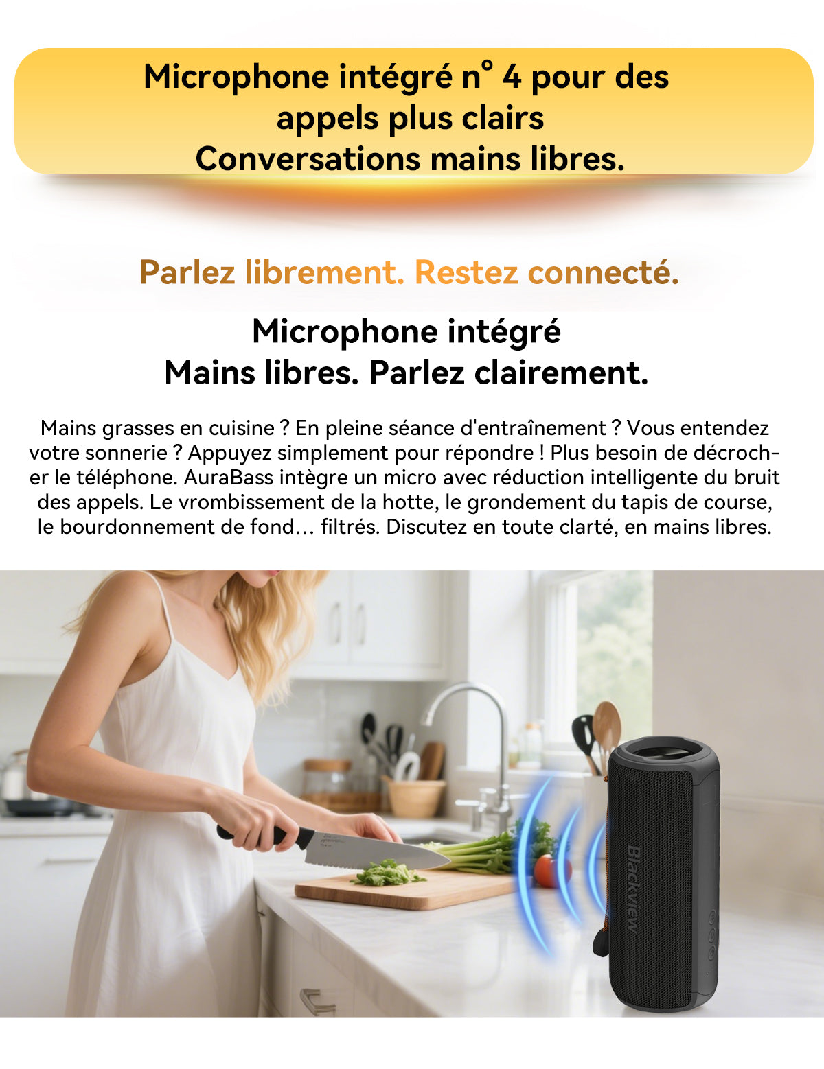 Enceinte stéréo Bluetooth portable d'extérieur Blackview AuraBass 3