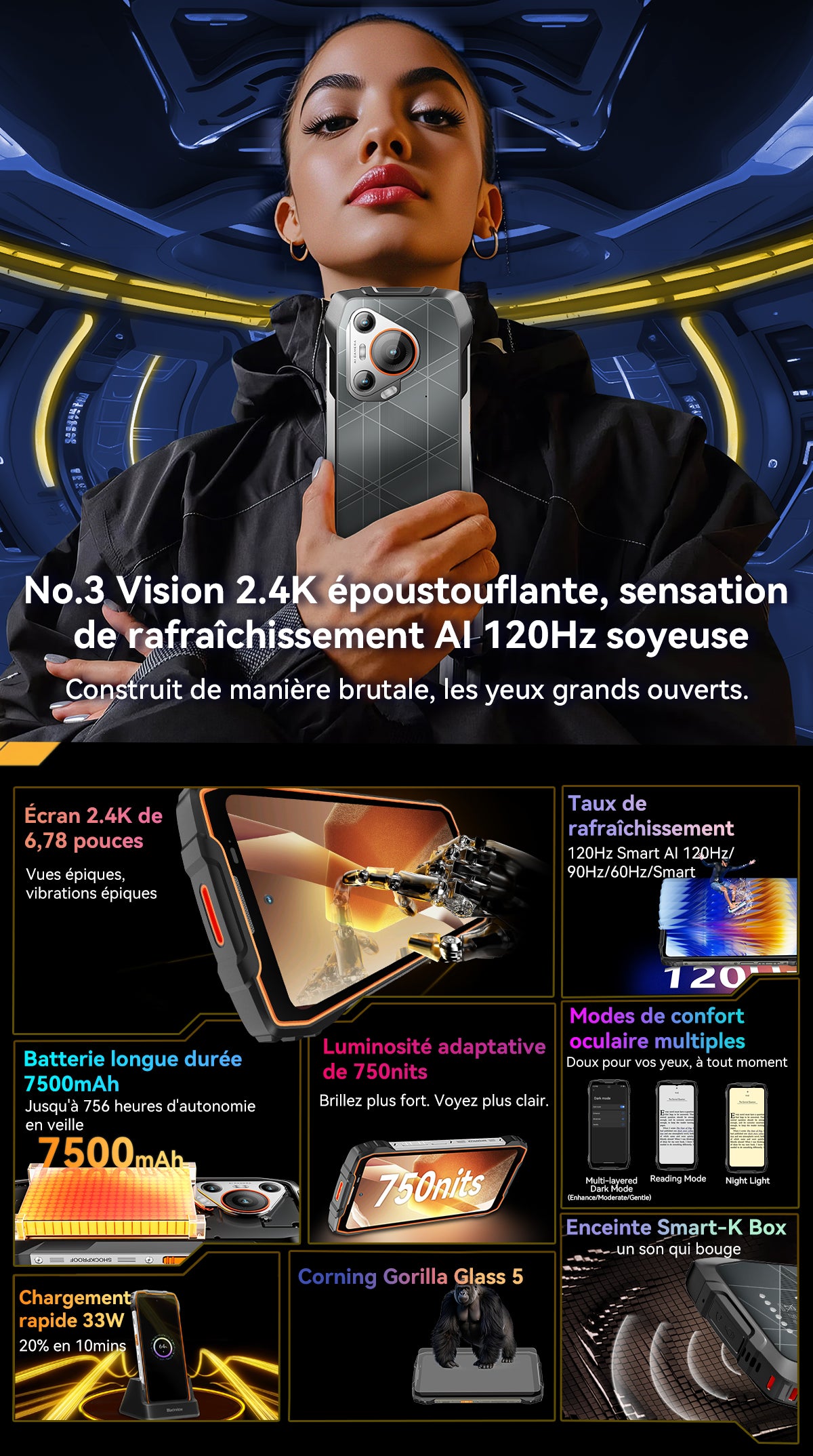 Téléphone portable renforcé Blackview BL7000 5G