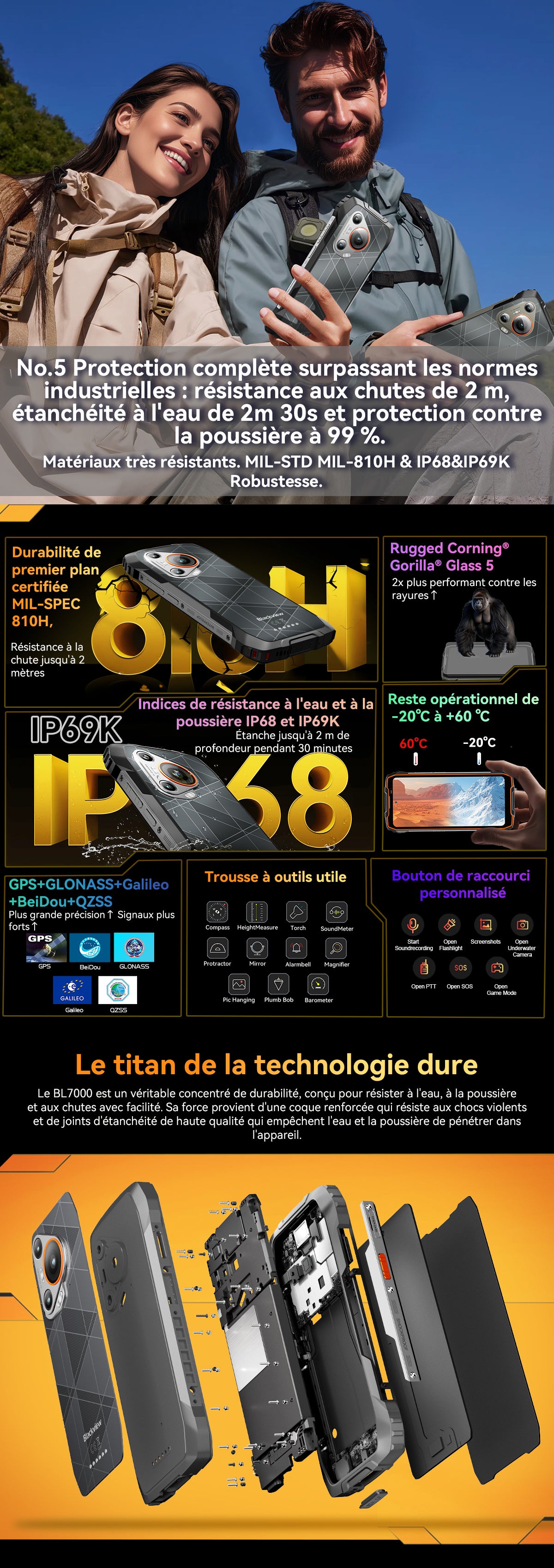 Téléphone portable renforcé Blackview BL7000 5G
