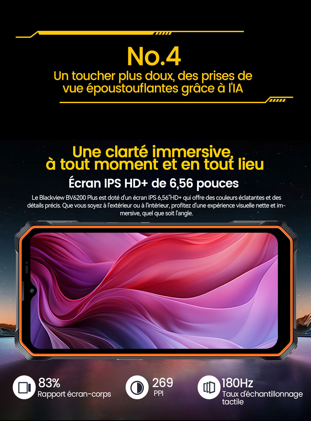 Téléphone portable renforcé Blackview BV6200 Plus 4G