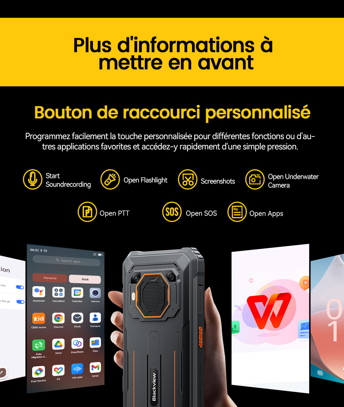 Téléphone portable renforcé Blackview BV6200 Plus 4G