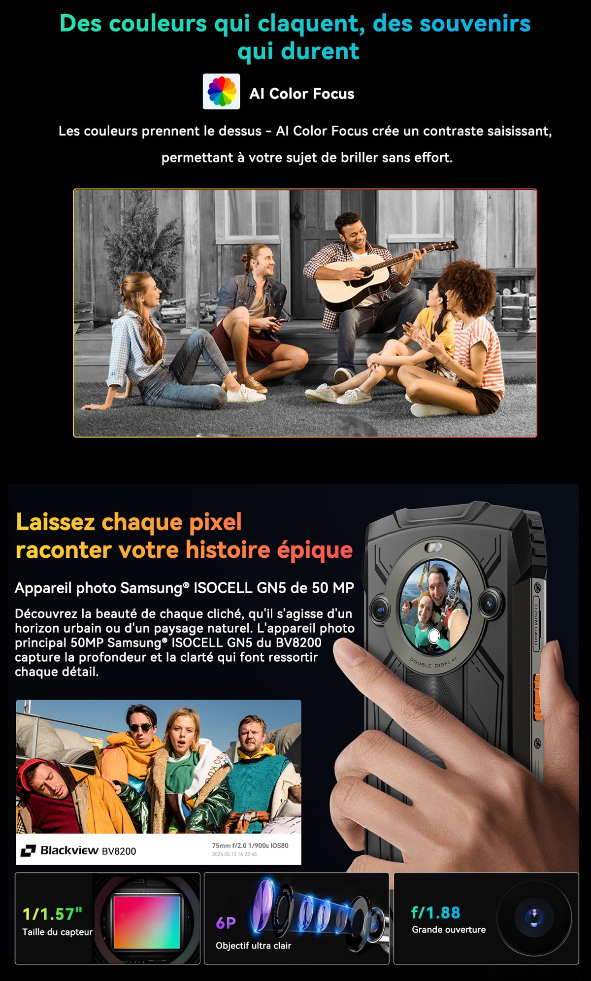 Téléphone portable renforcé Blackview BV8200 4G