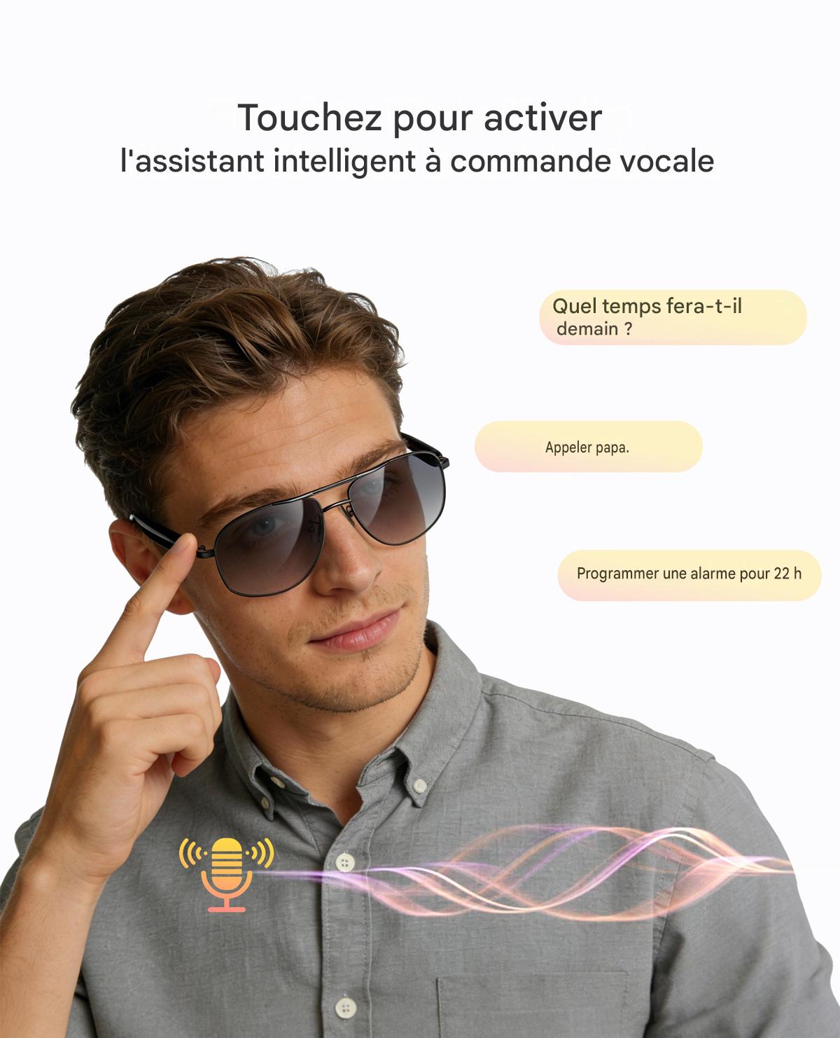Lunettes de soleil élégantes et intelligentes Blackview D1 Pro IP54 étanches pour l'extérieur