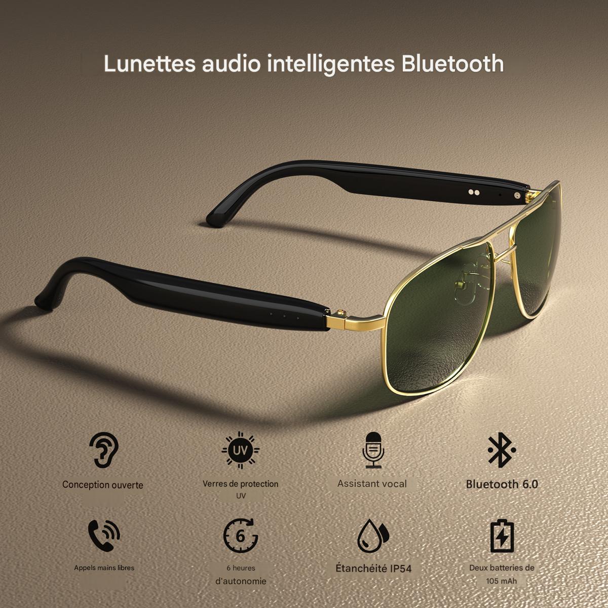 Lunettes de soleil élégantes et intelligentes Blackview D1 Pro IP54 étanches pour l'extérieur