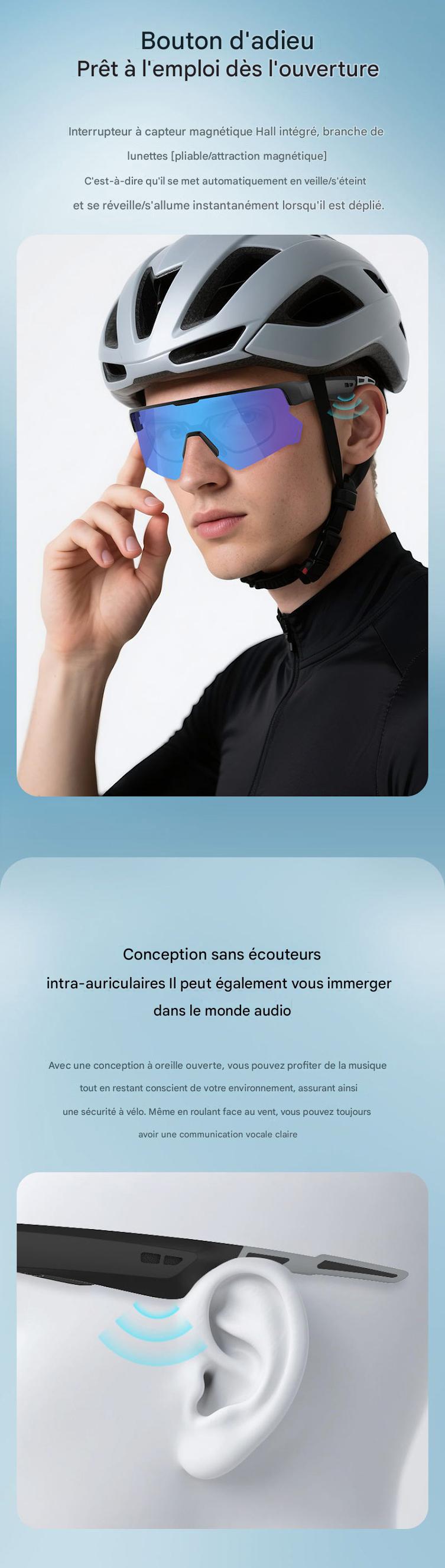 Lunettes de soleil intelligentes anti-UV Blackview D2 pour sports de plein air