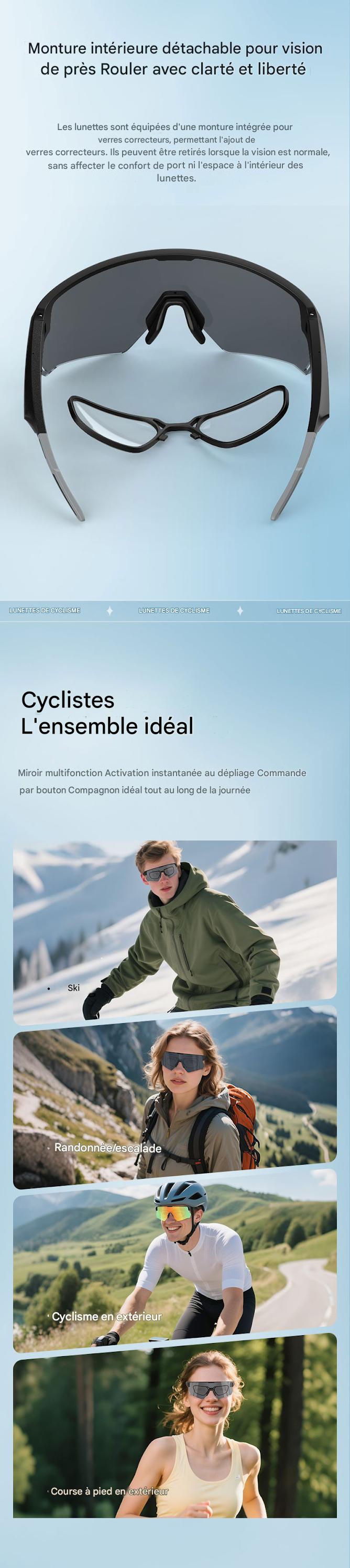 Lunettes de soleil intelligentes anti-UV Blackview D2 pour sports de plein air