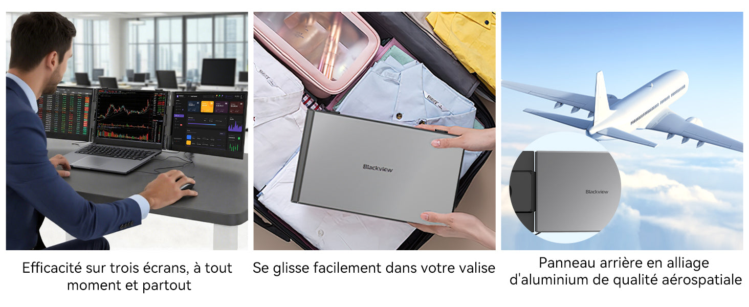 Extension d'écran portable pour ordinateur portable Blackview DCM6 Pro 14 pouces à double moniteur