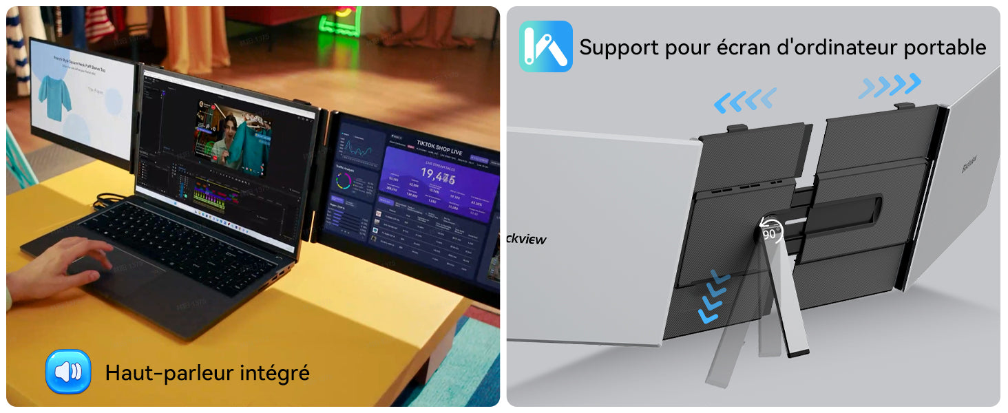 Extension d'écran portable pour ordinateur portable Blackview DCM6 Pro 14 pouces à double moniteur