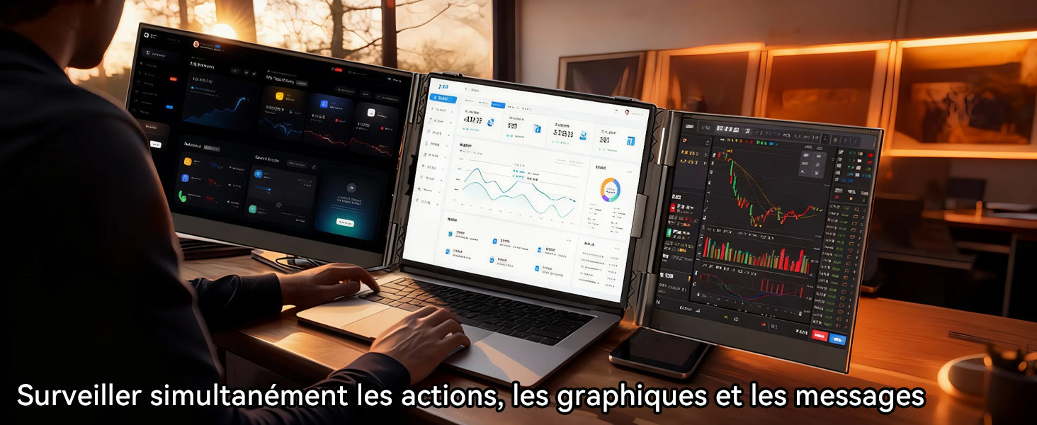 Extension d'écran portable pour ordinateur portable Blackview DCM6 Pro 14 pouces à double moniteur
