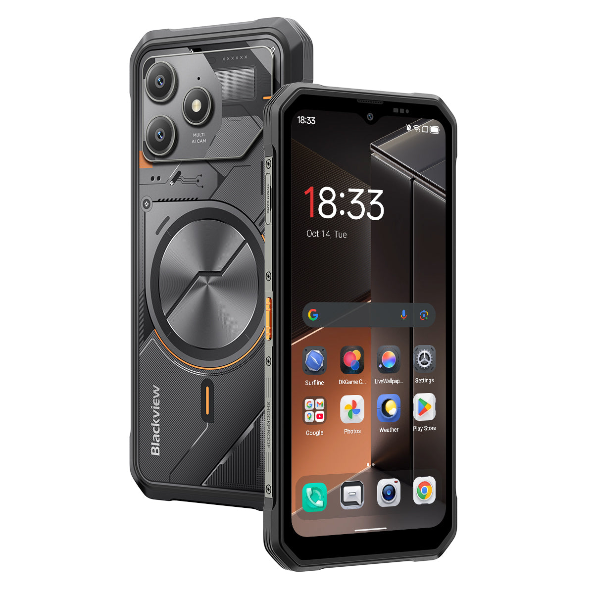 Blackview FORT 100 - Smartphone Rugged 4G Ultra-Fin 6,56" – MediaTek Helio G81 Octa-Core, 8+128 Go, Batterie 5000 mAh, Double Caméra 16+13 MP