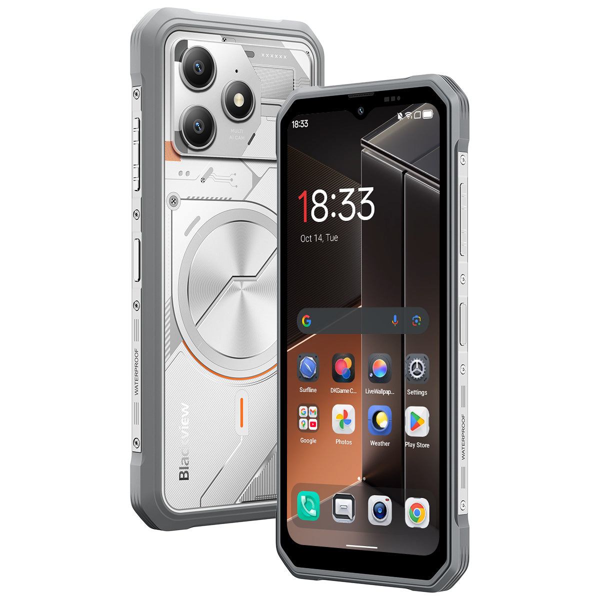 Blackview FORT 100 - Smartphone Rugged 4G Ultra-Fin 6,56" – MediaTek Helio G81 Octa-Core, 8+128 Go, Batterie 5000 mAh, Double Caméra 16+13 MP