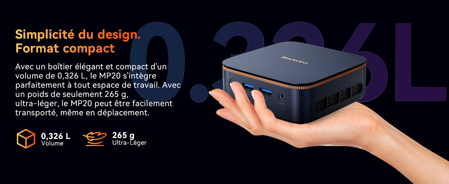 Mini PC Blackview MP20 avec processeur AMD et Windows 11 Pro