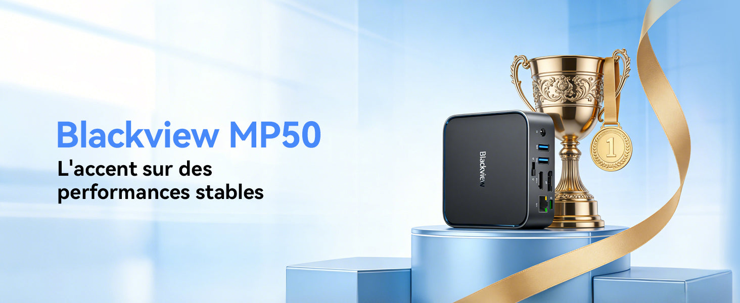 Mini PC Blackview MP50 16+512 Go, processeur AMD Ryzen 5 3500U, SSD M.2 DDR4, Windows 11 Pro