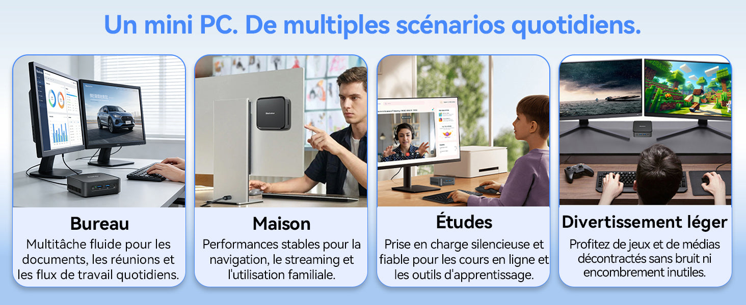 Mini PC Blackview MP50 16+512 Go, processeur AMD Ryzen 5 3500U, SSD M.2 DDR4, Windows 11 Pro