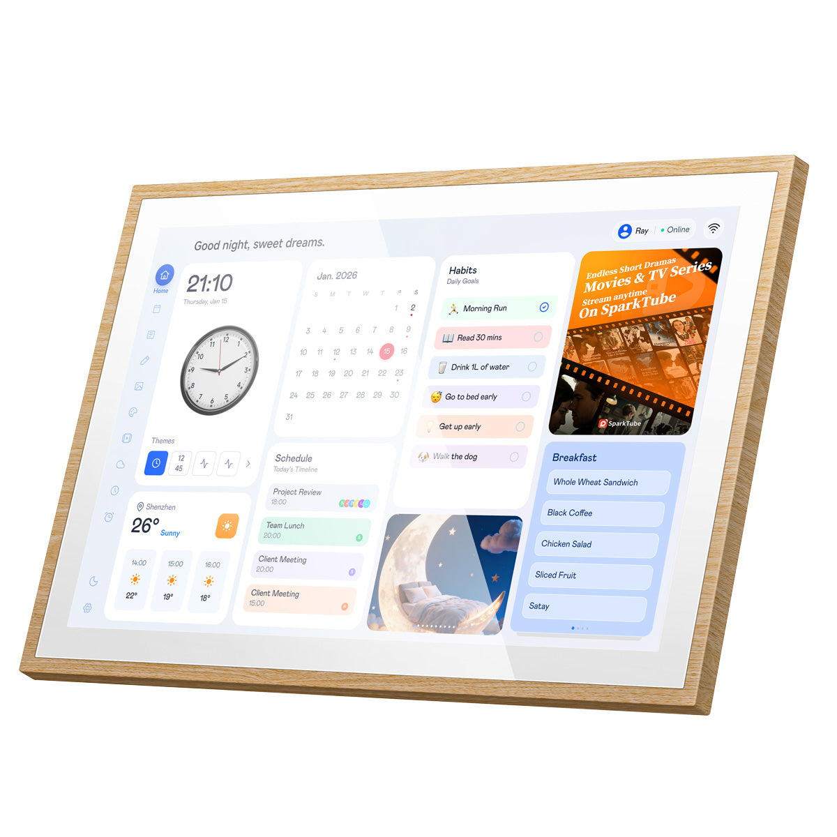 Blackview NEST 10 - Cadran Numérique Connecté 10,1" Full HD 1080P – Wi-Fi 6, Écran Tactile, Mode Cadre Photo et Calendrier