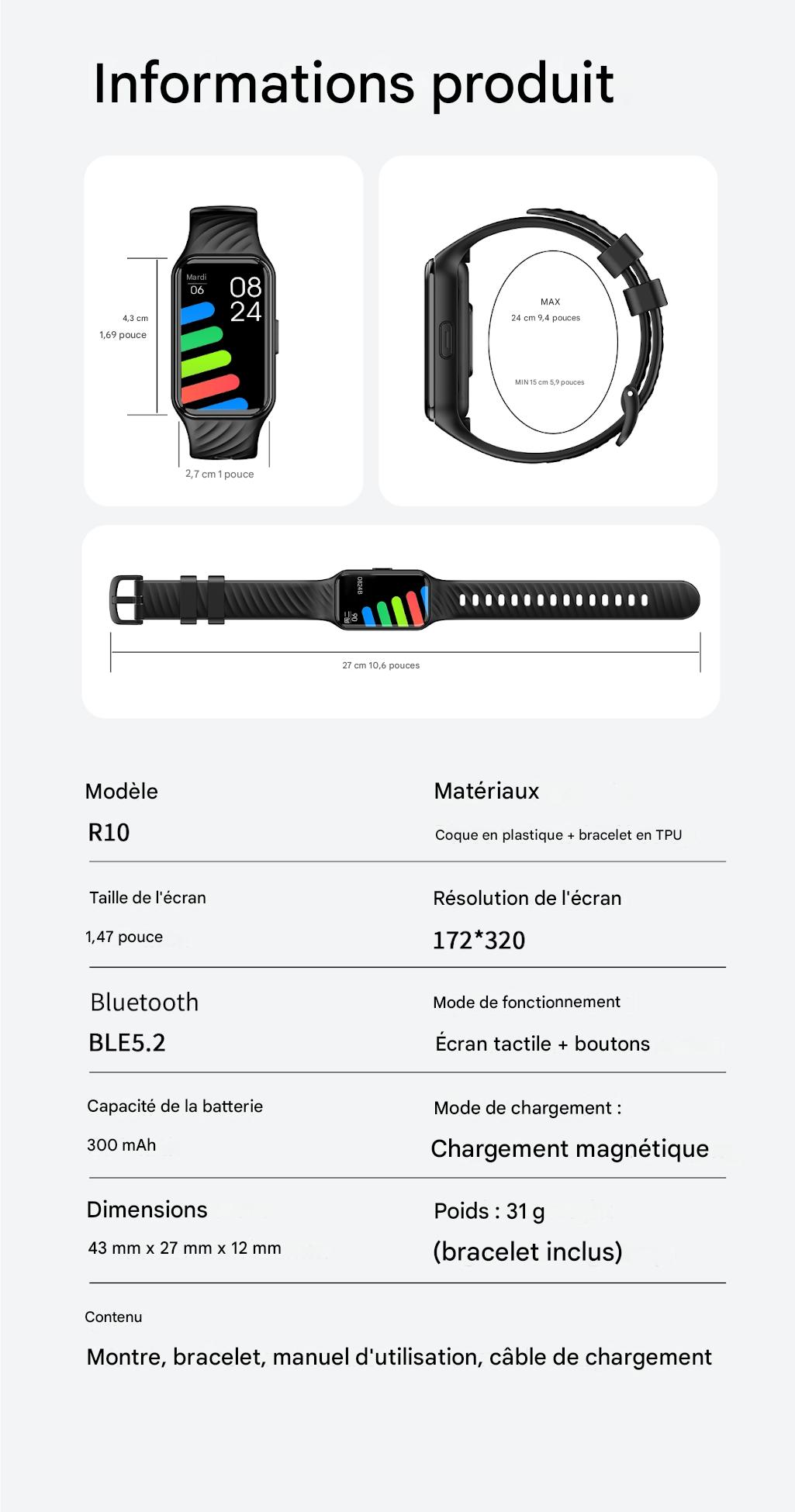 Montre connectée Blackview R10