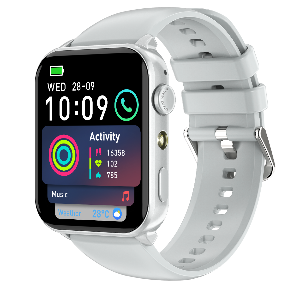 Blackview R30 Max - Montre connectée de fitness avec lampe torche LED de 1,91 pouce
