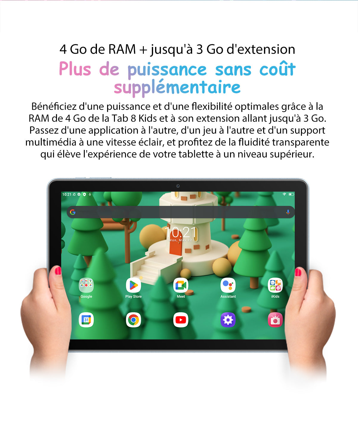 30€ sur Tablette Enfant 10 Pouces WIFI 6,Blackview Tab 8 Kids Android 12  7Go+128Go/TF 1To, 13+8MP,6580mAh,iKids Pré-installé/Contrôle Parental -  Bleu - Tablette tactile - Achat & prix