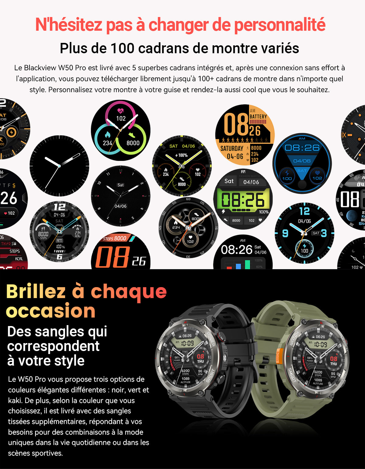 Montre connectée robuste Blackview W50 Pro